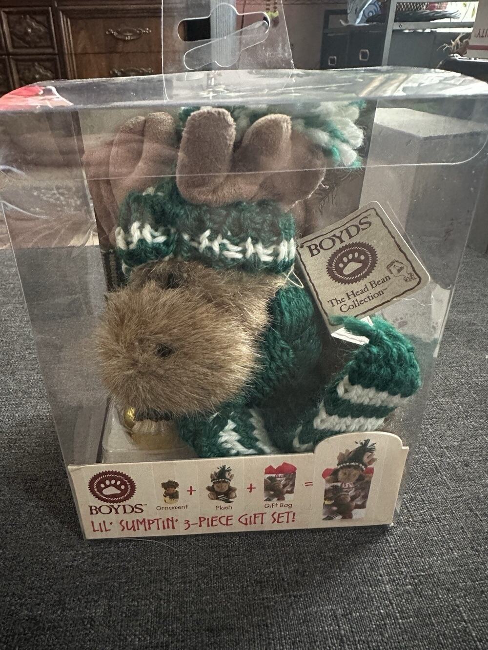 Boyds Lil Chrismoose Moose Lil Sumptin 3 Piece Gift Set 573019 2006 Retired